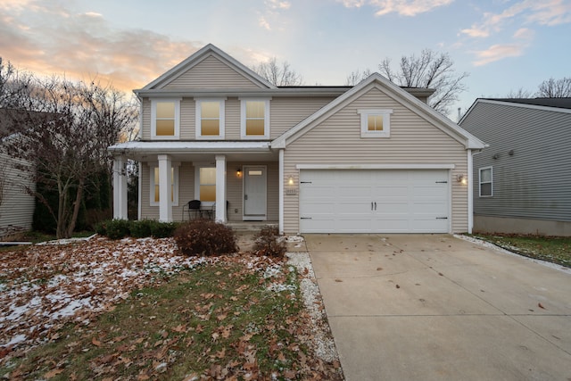 view of front property featuring a porch