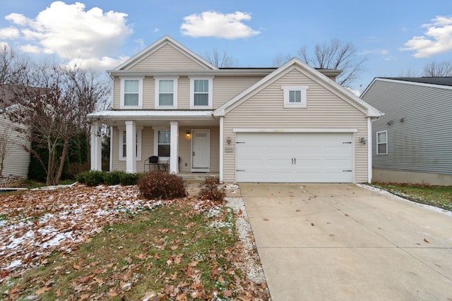 view of property featuring covered porch