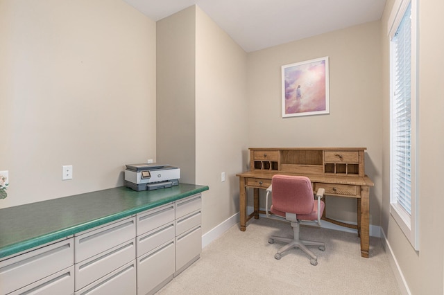 carpeted office featuring plenty of natural light