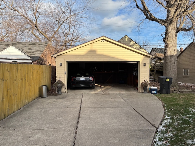 view of garage