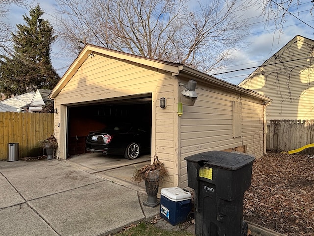 view of garage