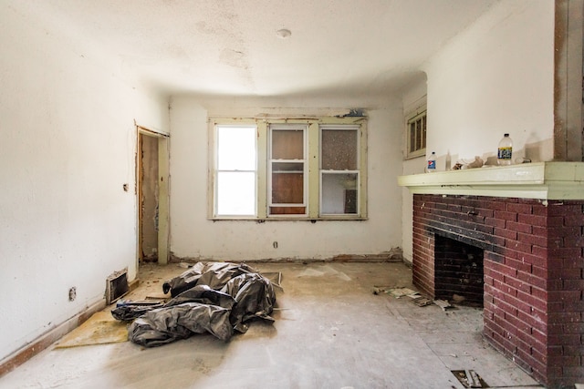 interior space featuring a fireplace