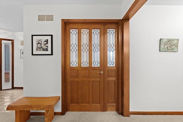 view of carpeted entryway