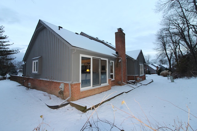 view of snowy exterior