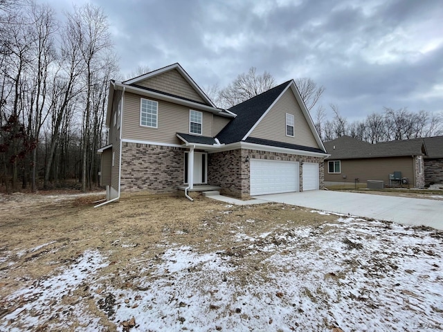 view of front property with a garage