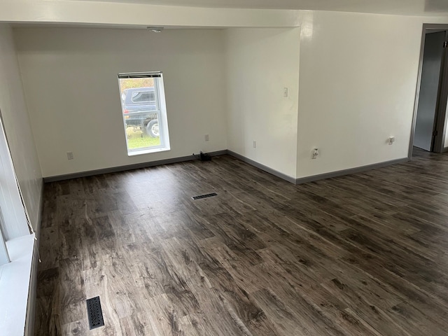 unfurnished room featuring dark hardwood / wood-style floors