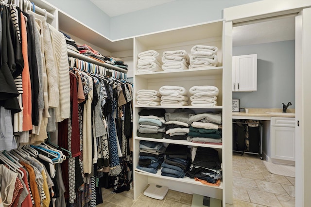 walk in closet with sink