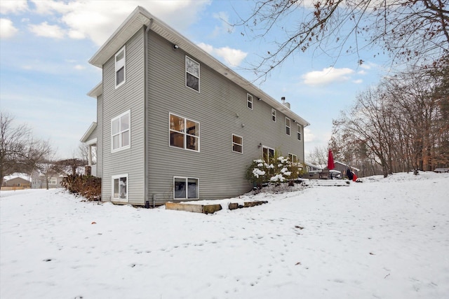 view of snow covered exterior