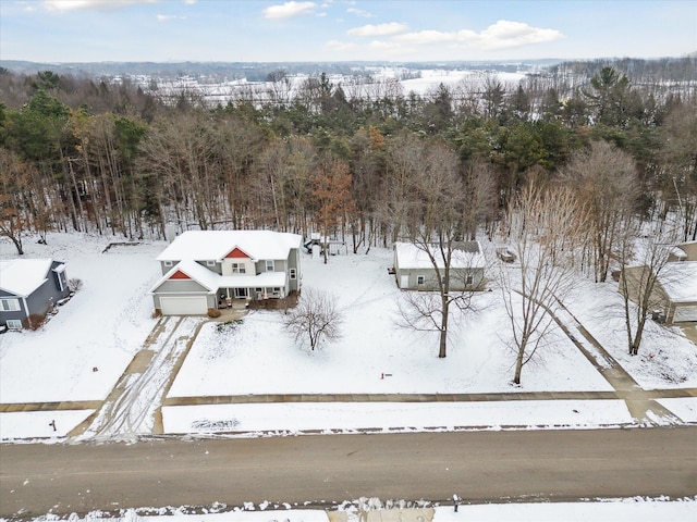 view of snowy aerial view