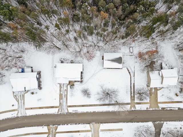 view of snowy aerial view