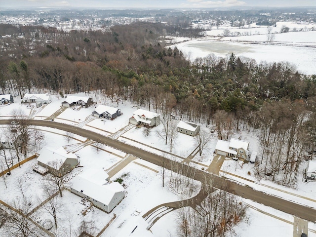 view of snowy aerial view