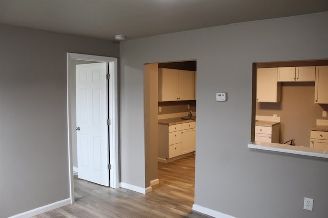 kitchen featuring light hardwood / wood-style floors