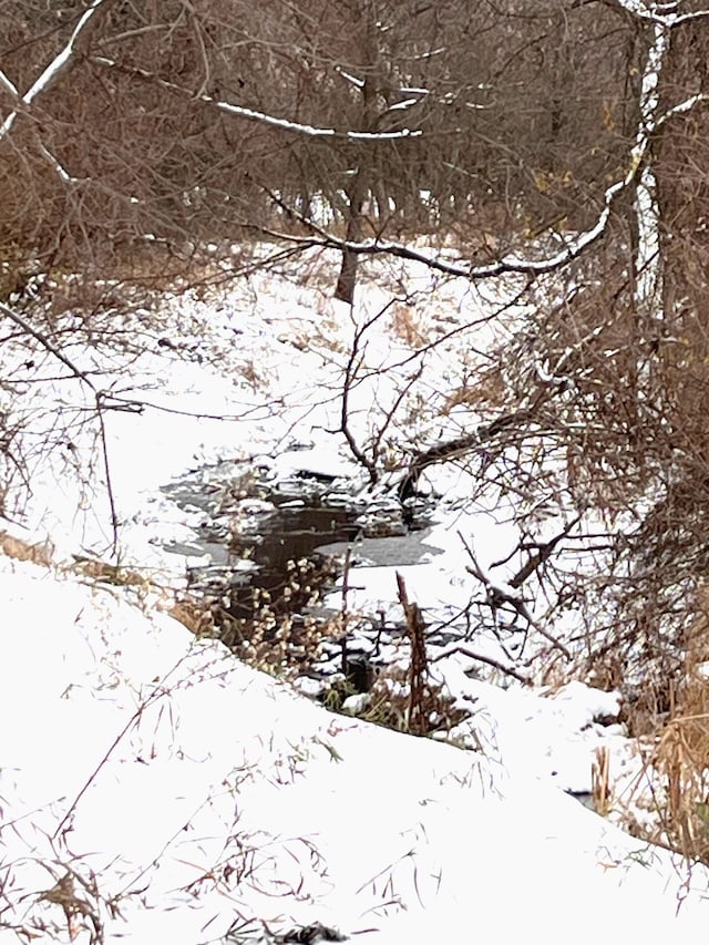 view of snow covered land