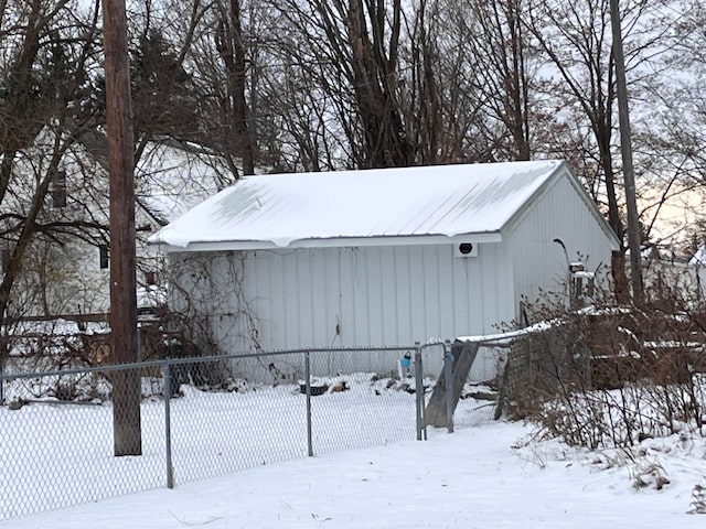 view of snow covered structure