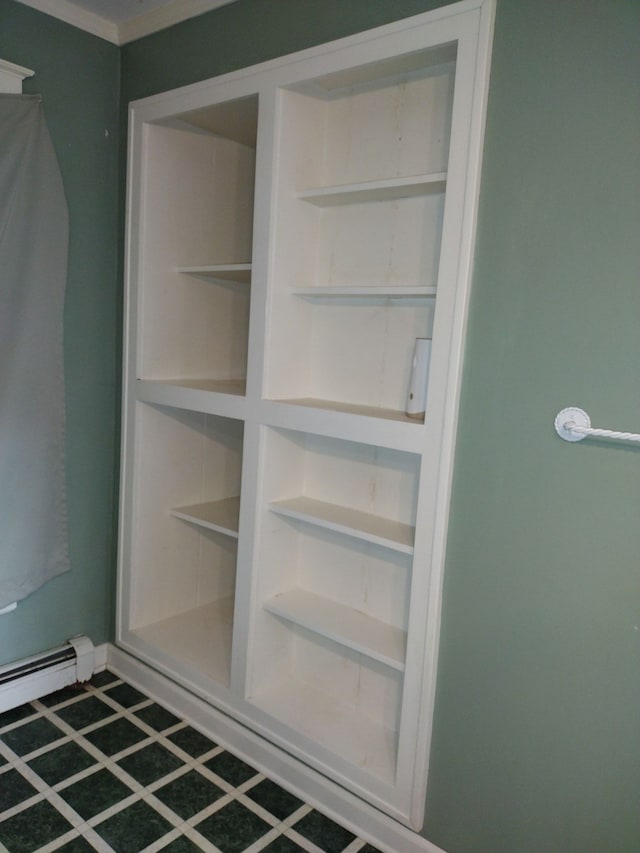 closet with baseboard heating