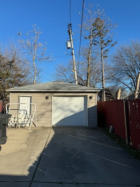 view of garage