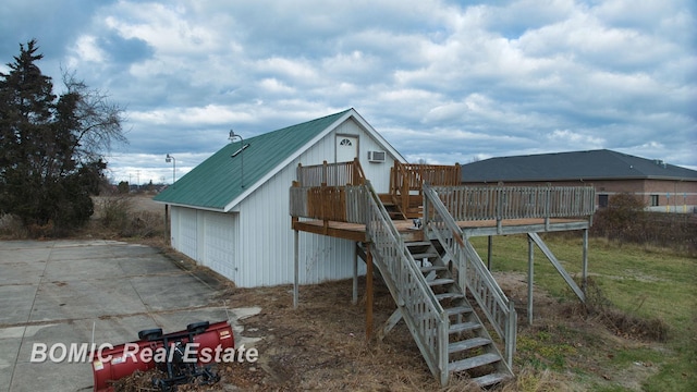 view of outbuilding featuring a garage