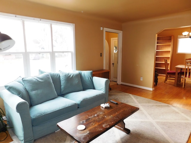 living room featuring hardwood / wood-style flooring