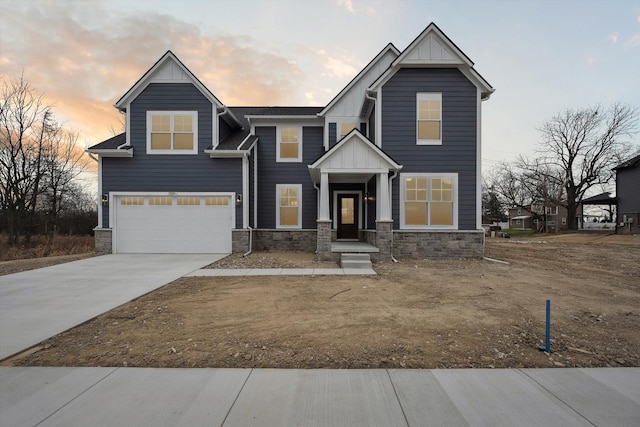 view of front of home featuring a garage