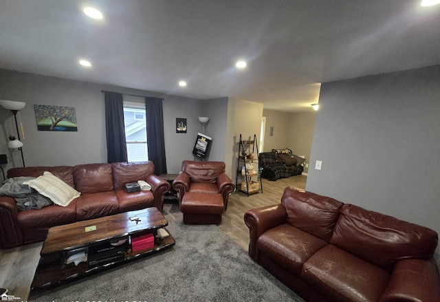 living room with hardwood / wood-style floors