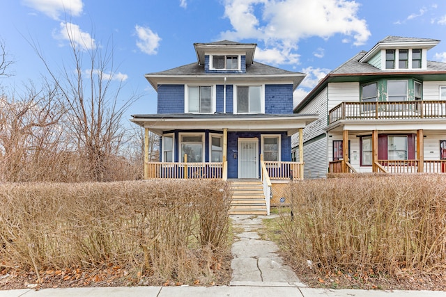 view of front of property with covered porch