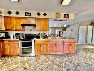 kitchen with stainless steel stove