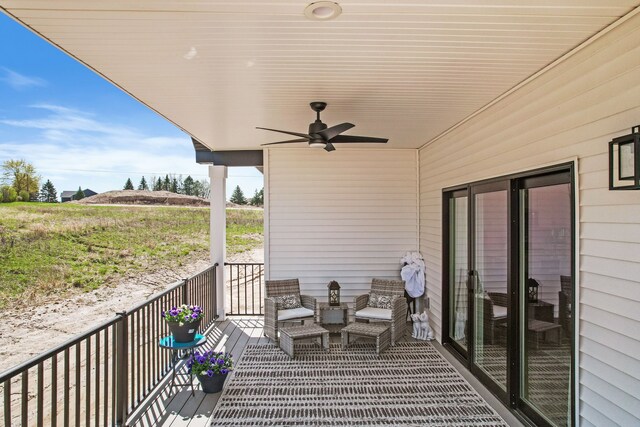 12711 Ivy Ln, Linden, MI 48451 - balcony with a ceiling fan