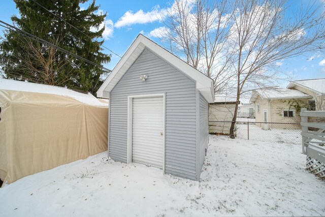 view of snow covered structure