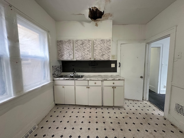 kitchen with sink and white cabinets