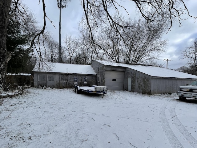 view of snow covered structure