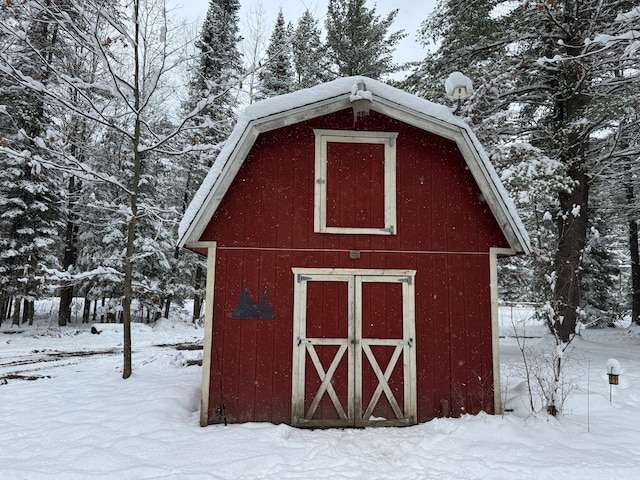 view of snow covered structure