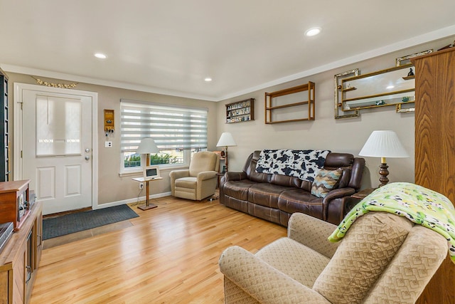 living room featuring light hardwood / wood-style floors