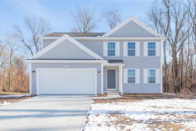 view of front of home featuring a garage