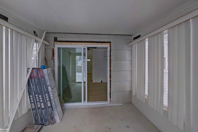 view of unfurnished sunroom