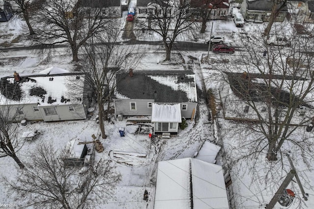 view of snowy aerial view