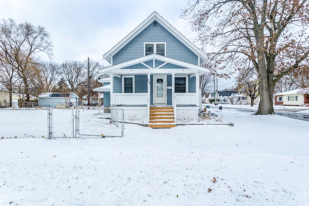 bungalow-style home with covered porch