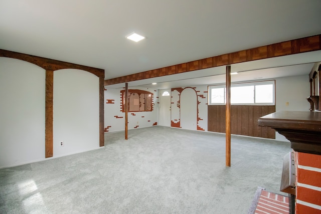 basement with carpet floors