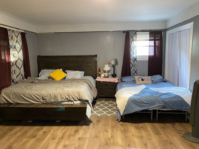 bedroom featuring light hardwood / wood-style flooring