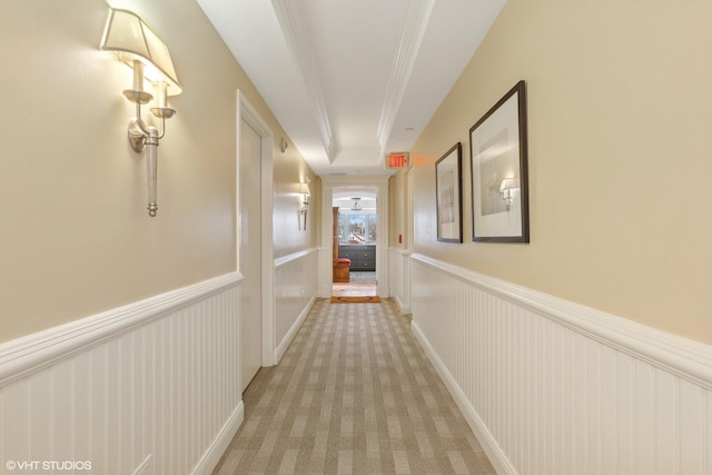 200 Lake St Unit 3B, Saint Joseph, MI 49085 - corridor with wainscoting and light colored carpet
