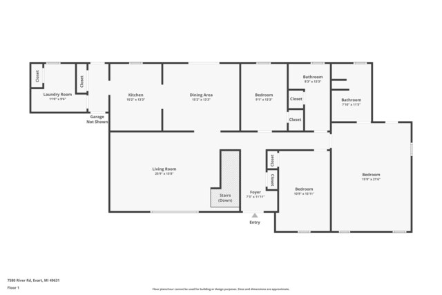 7580 River Rd, Evart, MI 49631 - view of property floor plan