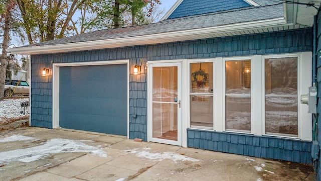 view of garage