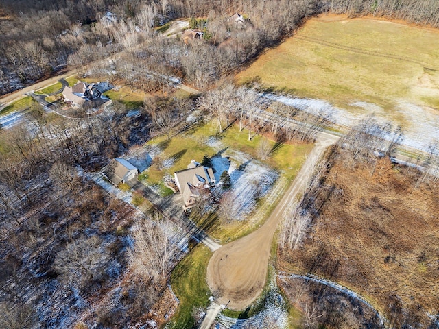 aerial view featuring a rural view