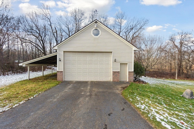 garage with a carport