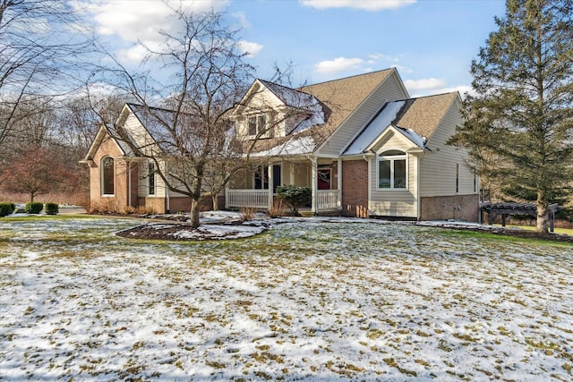 view of front of home with a pergola