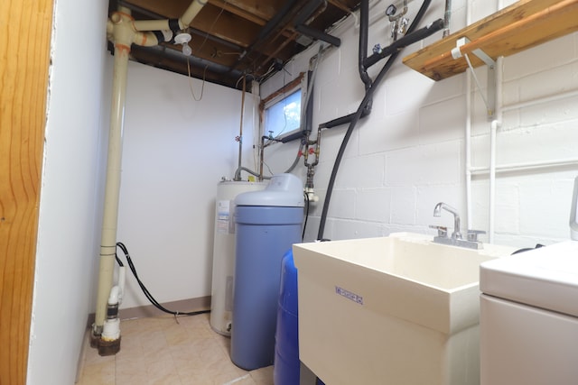 utility room with washer / dryer and sink