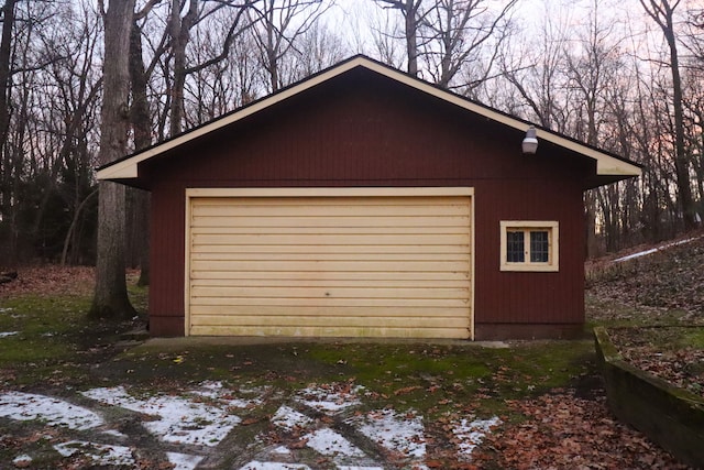 view of garage