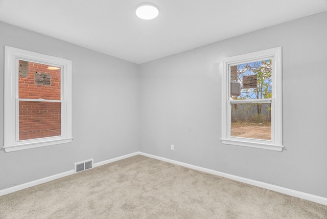 view of carpeted spare room