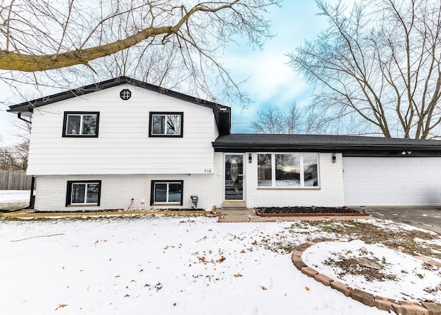 tri-level home with a garage