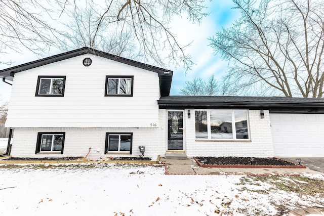 tri-level home with a garage