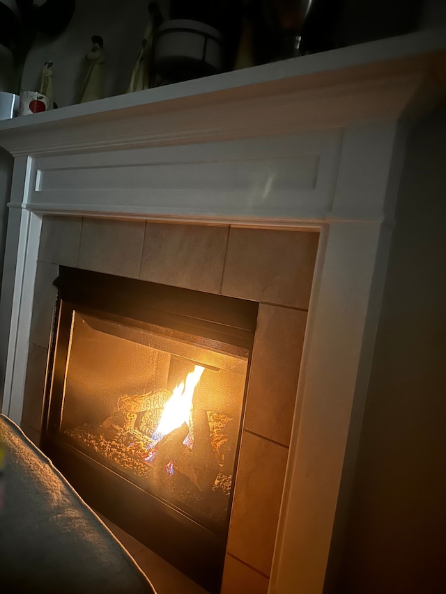 2785 Tulip Way, Commerce Twp, MI 48382 - detailed view of a tiled fireplace
